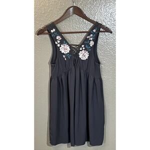 AEROPOSTALE Women's Mini Dress Gray Embroidery Size Medium